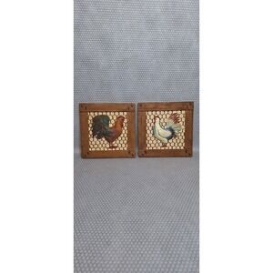 Shadow Box Rooster Wall Chicken Hanging Art Farmhouse Decor Framed Country Wire